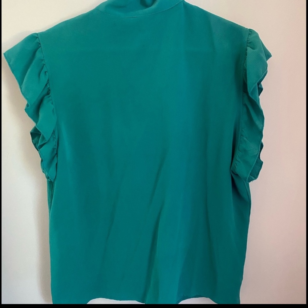Teal Ruffle Blouse - Picture 2 of 6